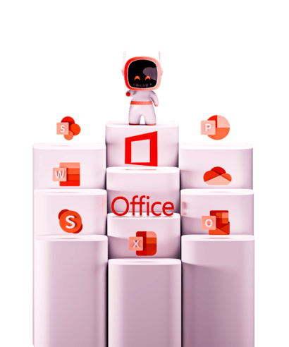Stack of Office 365 icons representing business cloud tools offered at the Microsoft Office 365 cheapest price in the UK