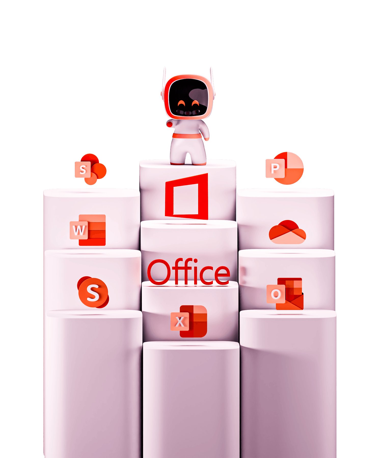 Microsoft Office 365 1 Stack of Office 365 icons representing business cloud tools offered at the Microsoft Office 365 cheapest price in the UK