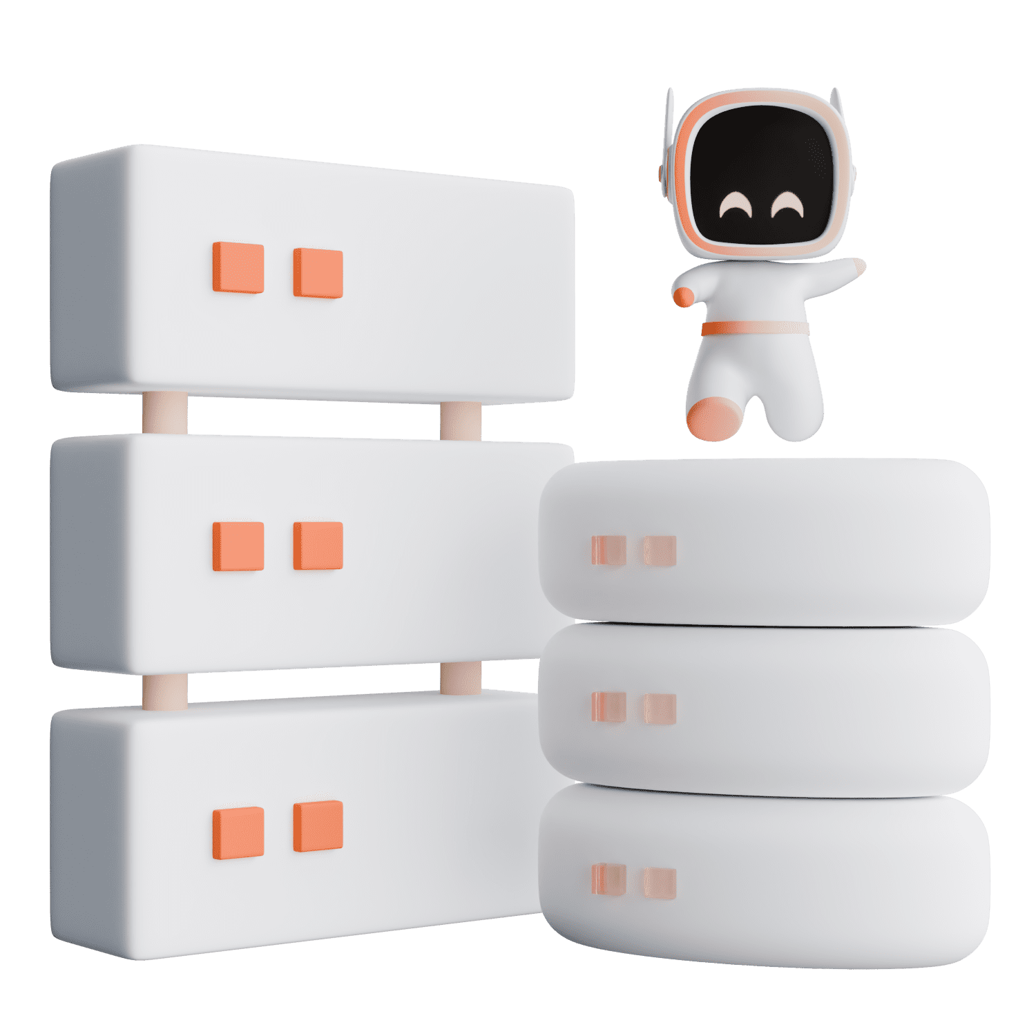 a white and orange objects